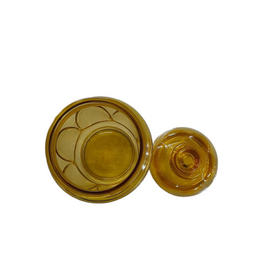 Amber Lidded Glass Jar / Canister