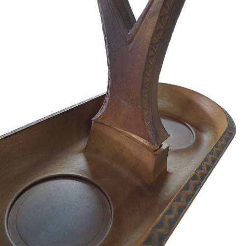 Wood and Glass Condiment Set Made in Italy