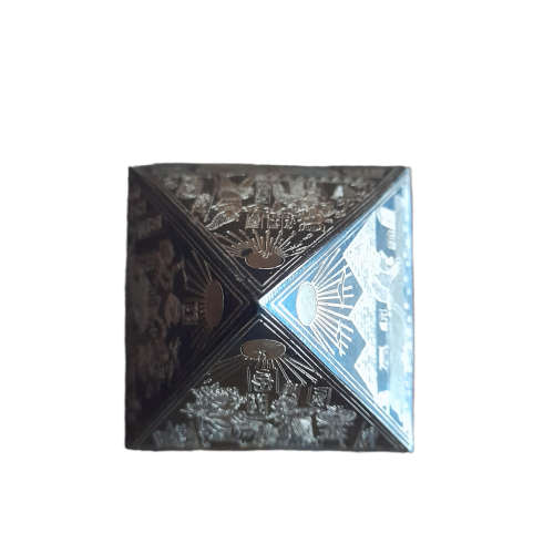 Egyptian Etched Brass Pyramid Paperweight