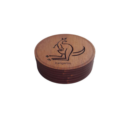 Australian Button Works Blackwood Coasters x 6