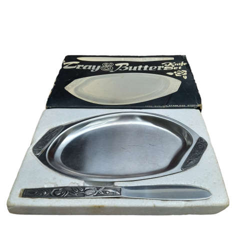 Vintage Tray & Butterknife Set