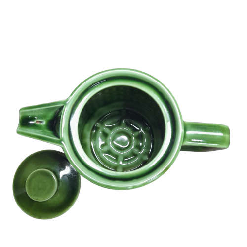 Vintage Green Ceramic Teapot