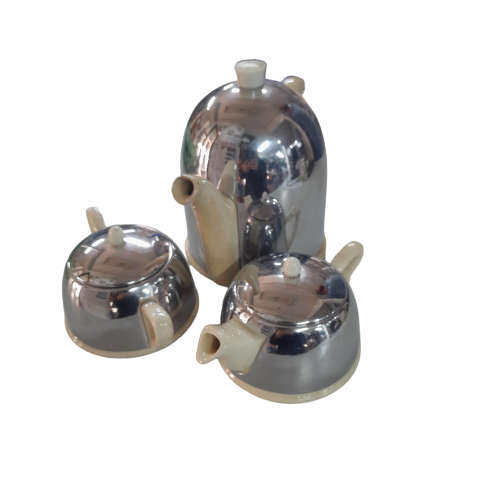 Vintage Everhot Insulated Coffee Pot with Creamer and Sugar Bowl