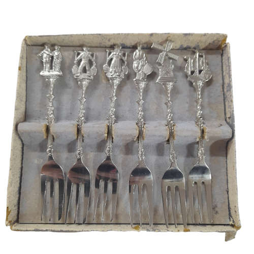 6 x Vintage Figural Oyster Forks