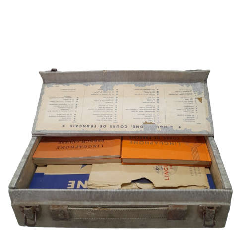Vintage Linguaphone French Course - 78 rpm Records in Original Case Collectible