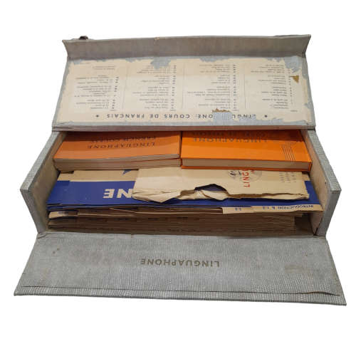 Vintage Linguaphone French Course - 78 rpm Records in Original Case Collectible