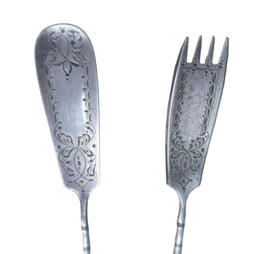 Antique Silver Plated Butter Spreader and Pastry / Jam Server