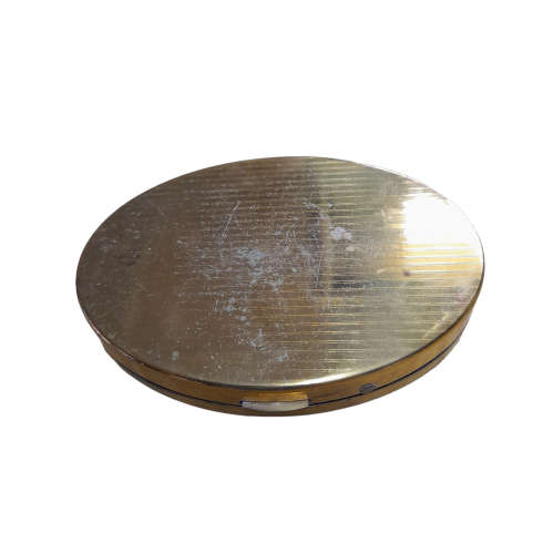 Vintage Flamingo Golden Powder Compact