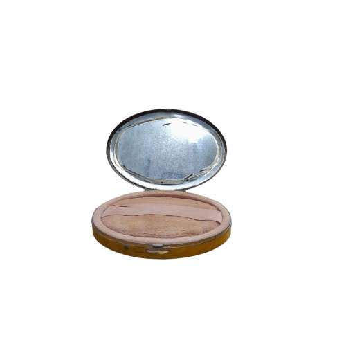 Vintage Flamingo Golden Powder Compact