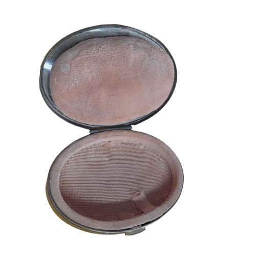Vintage Flamingo Golden Powder Compact