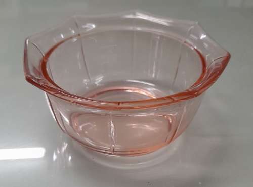 4 x Pink Clear Glass Mini Bowls