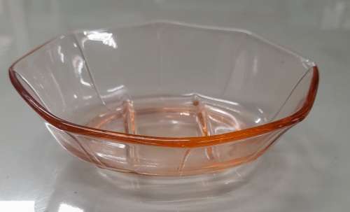 4 x Pink Clear Glass Mini Bowls