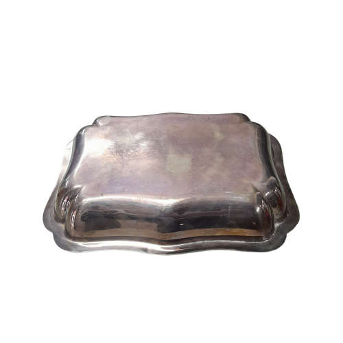 Antique Silver Plated  HB and H Entree Dish, Lidded  With Twin Handles