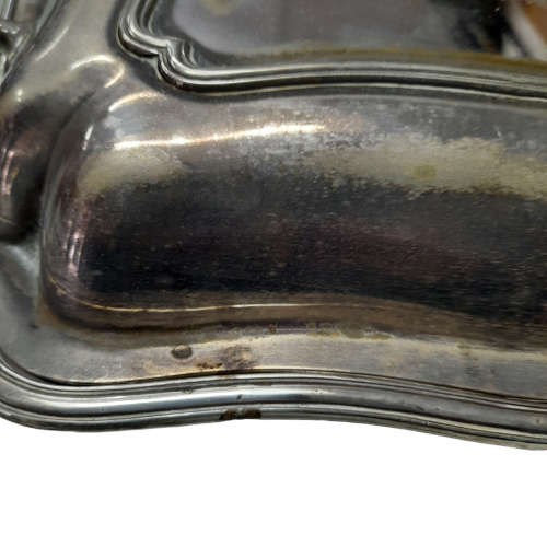 Antique Silver Plated  HB and H Entree Dish, Lidded  With Twin Handles