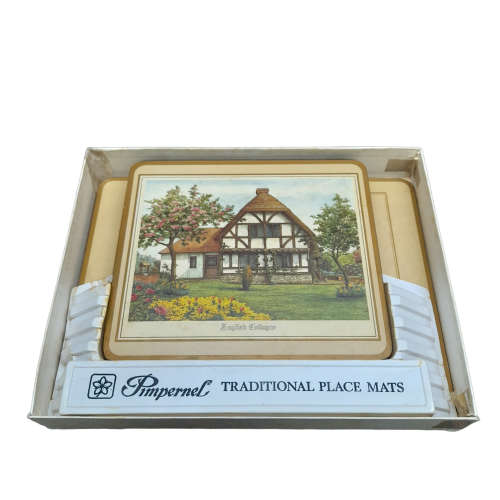 Vintage Pimpernel 6 + 2 Traditional Place Mats - English Cottages