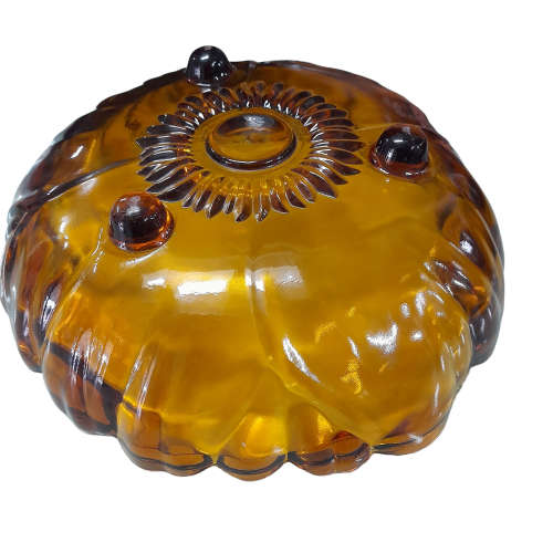 Vintage Retro Flower Shaped Footed Indiana Glass Colony Sunflower Petals Salad Bowl