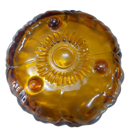 Vintage Retro Flower Shaped Footed Indiana Glass Colony Sunflower Petals Salad Bowl