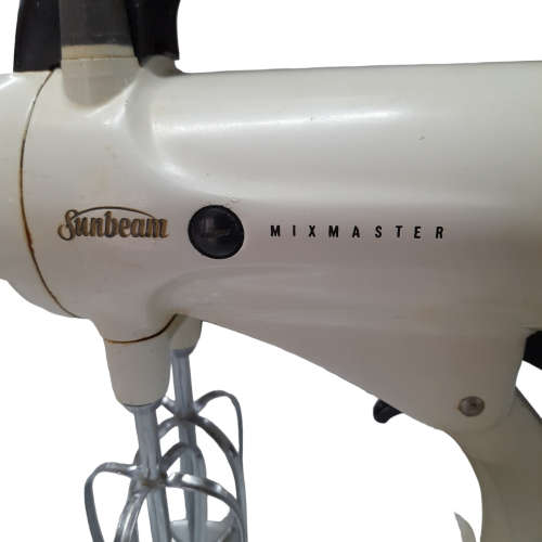 Vintage Sunbeam Mixmaster, Mixer Attachments, Milk Glass Bowl