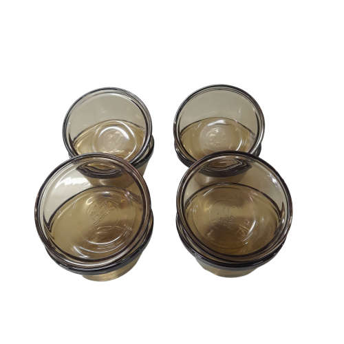 Set Of 8 Amber Brown Glass  Corning Ware Custard Cups Or Bowls Model 1034 6oz