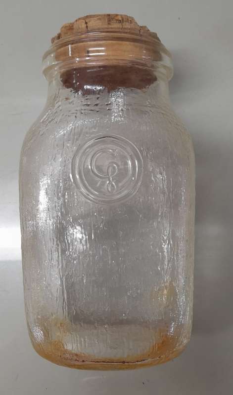 Vintage CL Clear Glass Storage Container
