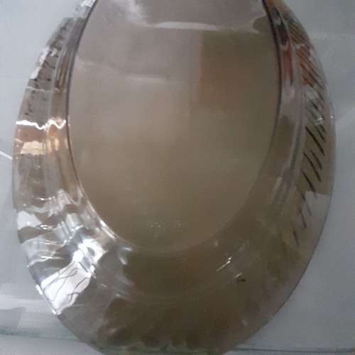 Arcoroc France Dish Vintage Arcoroc Smoked Glass Oval Plate Dish