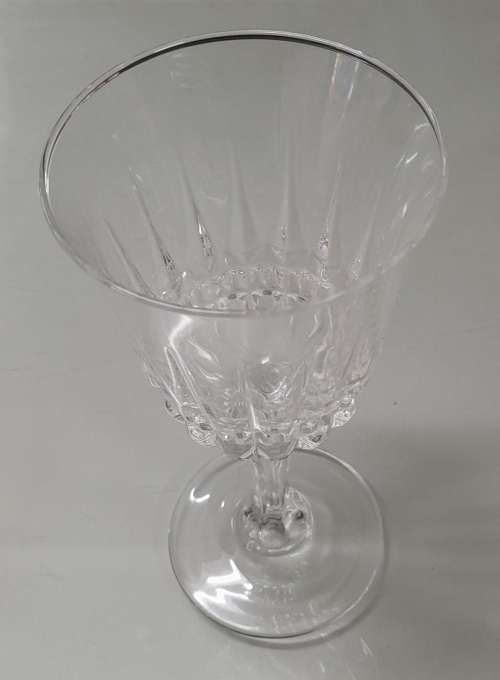 French Luminarc, Vintage Wine Glass Set x 3 Crystal Clear Cut Glass