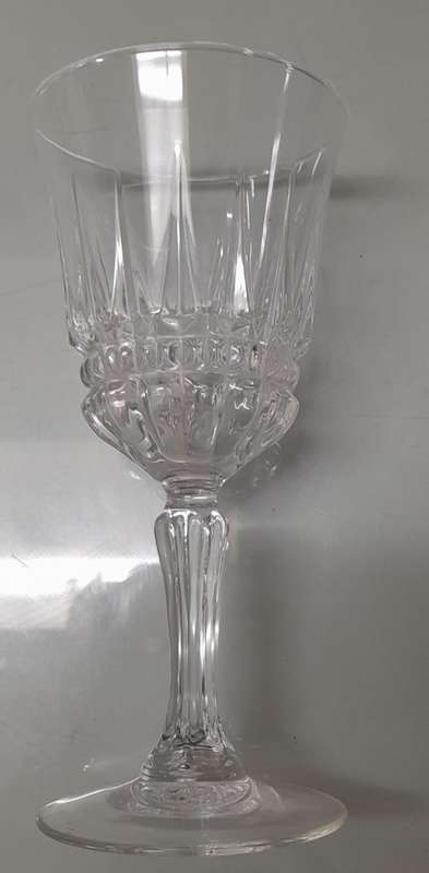 French Luminarc, Vintage Wine Glass Set x 3 Crystal Clear Cut Glass