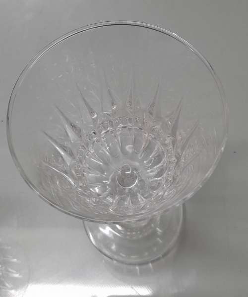 French Luminarc, Vintage Wine Glass Set x 3 Crystal Clear Cut Glass