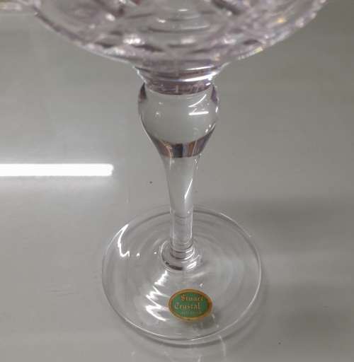 Stuart Crystal `Tintern` Pattern 7` Hock Glasses x 2