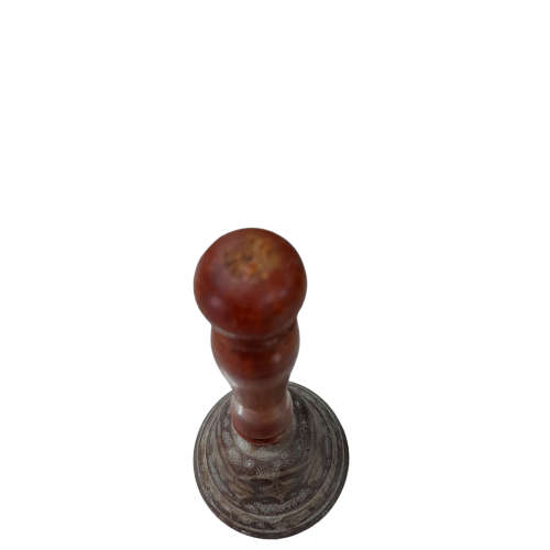 Vintage Brass Bell With Wooden Handle, India