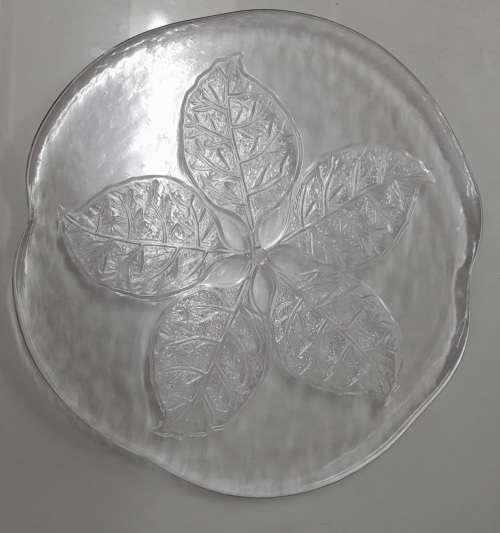 Flat Glass Art Leaf Plate