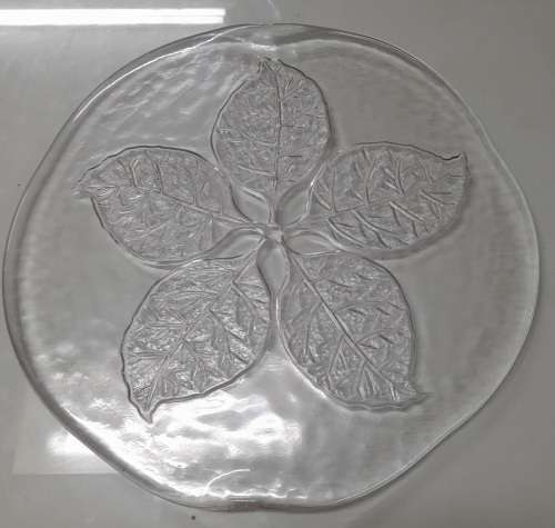 Flat Glass Art Leaf Plate