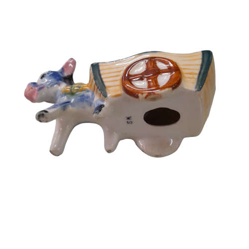 Salt and Pepper Shakers - Donkey with Cart and Two Barrels