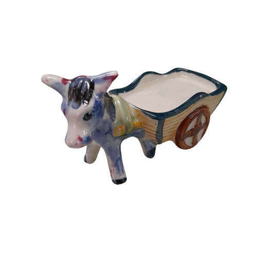 Salt and Pepper Shakers - Donkey with Cart and Two Barrels