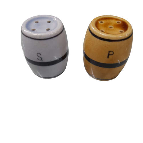 Salt and Pepper Shakers - Donkey with Cart and Two Barrels