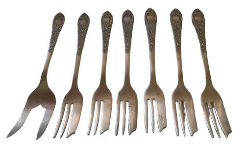 Set Of 6 Vintage Deseret Forks And Pronged Deseret  Server, EPNS