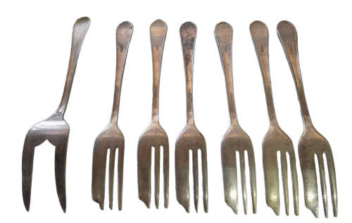 Set Of 6 Vintage Deseret Forks And Pronged Deseret  Server, EPNS