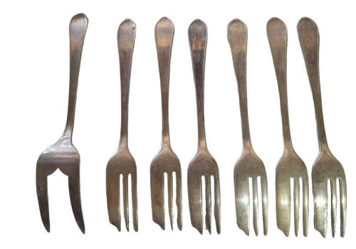 Set Of 6 Vintage Deseret Forks And Pronged Deseret  Server, EPNS
