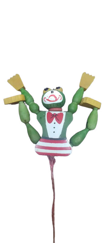 Vintage Pull String Wooden Frog - Made In Austria