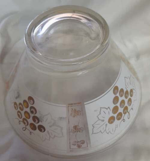 Large Glass Serving Bowl Grapevine Pattern