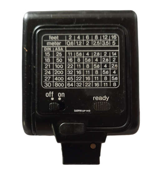 Vintage Camera Flash Sunpak SP140 With `L` Flash Bracket With Hand Strap