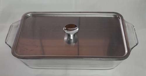 Oven Proof 441 1qt Glass Casserole Dish Bread Loaf With Lid Made In USA