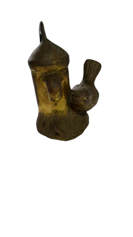 Vintage Brass Wren By A Water Pump Ornament