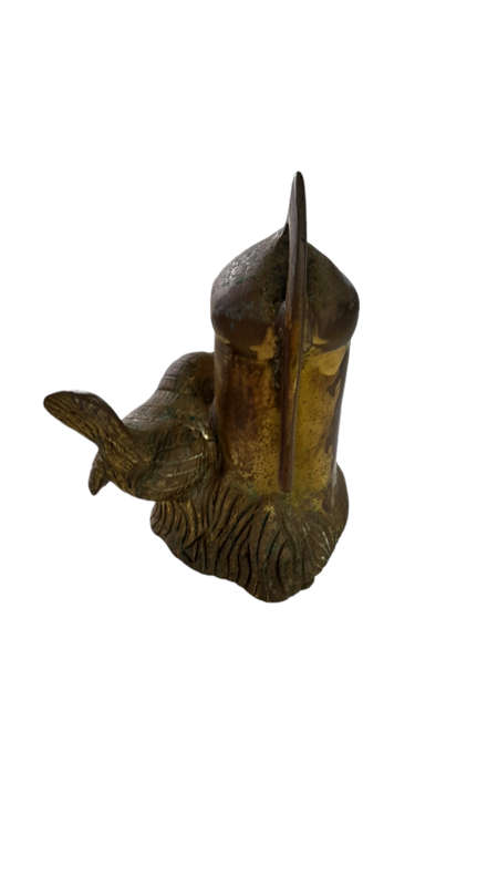 Vintage Brass Wren By A Water Pump Ornament