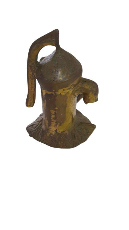 Vintage Brass Wren By A Water Pump Ornament
