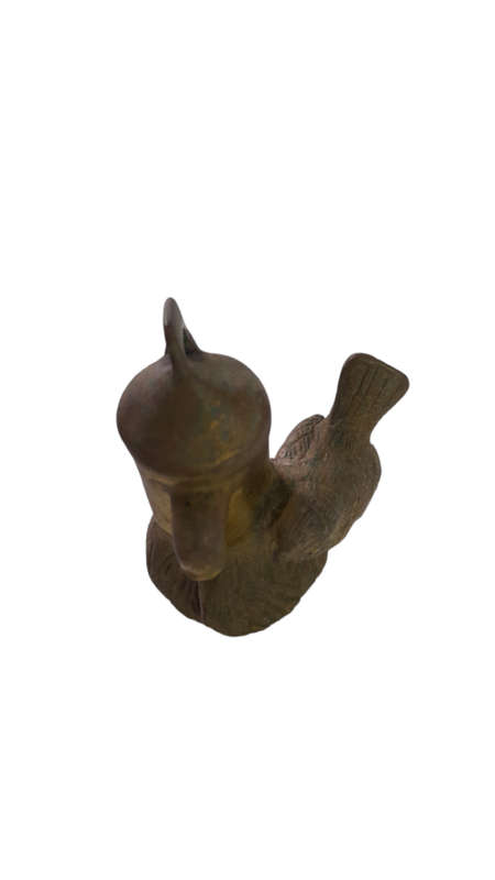 Vintage Brass Wren By A Water Pump Ornament