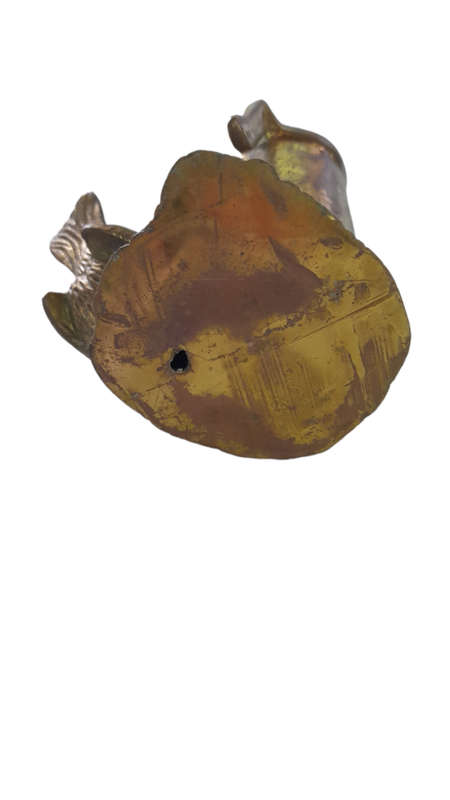 Vintage Brass Wren By A Water Pump Ornament