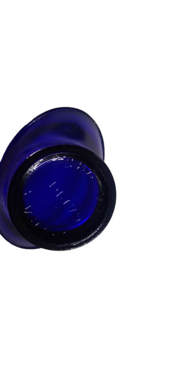 Optrex Garde La Vue Blue Cobalt Glass Eye Wash Cup + Eye Wash Cup On Stem