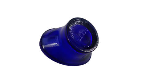 Optrex Garde La Vue Blue Cobalt Glass Eye Wash Cup + Eye Wash Cup On Stem