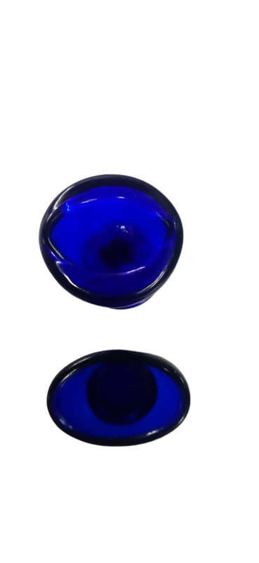 Optrex Garde La Vue Blue Cobalt Glass Eye Wash Cup + Eye Wash Cup On Stem
